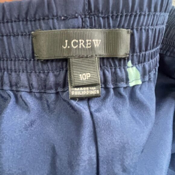 J. Crew Womens Floral Print Ankle Pant Size 10P Navy Vacation Classic Chic - Picture 5 of 14